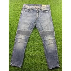 BELSTAFF Men's 32 Blue Denim Jeans Low Waist Slim Leg Opening Stretch Biker Moto